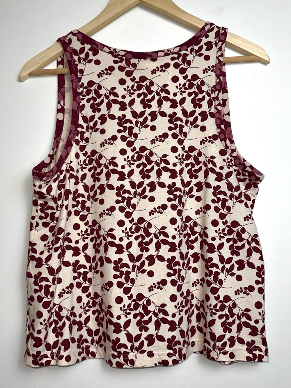pact Staycation Organic Cotton Tank and Wide Leg Pants Sleep Set in Berry Sprigs - Picture 11 of 14